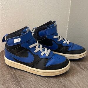 Nike Black and Blue High-Top Sneakers sz11